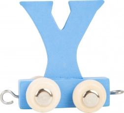 Leseni vlak z črko Y – barvni vagonček small foot