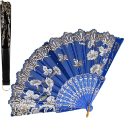 Barvni zložljiv pahljač s cvetličnim vzorcem 23 cm