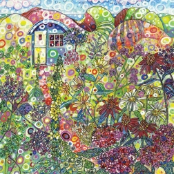 Kvadratna sestavljanka Modra hišica 1000 koščkov