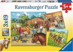 Ravensburger puzzle Dan pri konjih 3x49 kosov