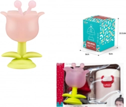 Senzorični grizalo v obliki rožice, rožnato, s etuijem