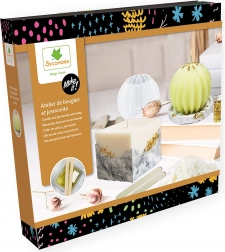 Make it! izdelava sveč in svečnikov – ustvarjalni komplet iz sojinega voska in jesmonita