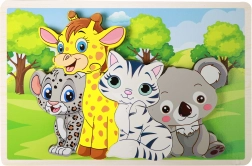 Lesene puzzle z živalicami – 8 delov