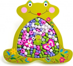 Lesene kroglice za nizanje - žabica