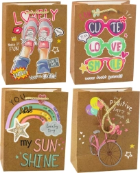 Papirnata darilna vrečka z barvnimi motivi 23 x 18 x 10,5 cm