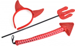 Hudičev karnevalski set z ušesi, repom in vilami