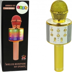 Brezžični USB mikrofon Zvočnik Karaoke Snemanje Model WS-858 Zlati