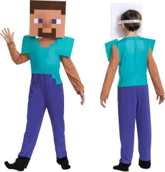 otroški kostum Steve iz Minecrafta 109–126 cm (4–6 let)