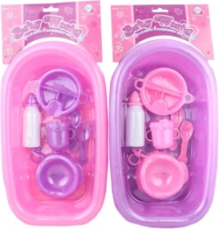 Plastična kadica za punčke z naborom dodatkov