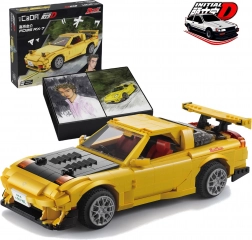 Stavebnica CaDA Mazda RX-7 FD3S Initial D – rumeni mestni avto 35 cm, 1655 kosov