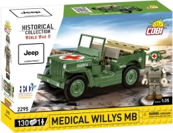 COBI Medical Willys MB – gradbeni komplet reševalnega džipa 1:35, 130 delov