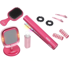 Otroški frizerski studio z likalnikom za lase in LED ogledalom