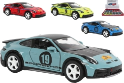Kinsmart Porsche 911 z reli poslikavo – kovinski model s pull-back pogonom (13 cm)