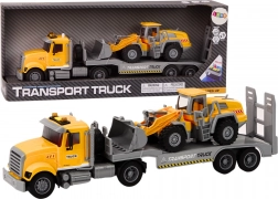 Rumeni tovorni avto z bagrom, luči in zvoki