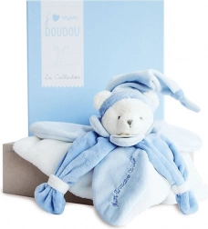 Darilni set Doudou – plišasta ninica modri medvedek 24 cm