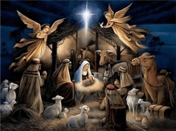 Diamantno slikanje Sveta noč v Betlehemu 30 × 40 cm