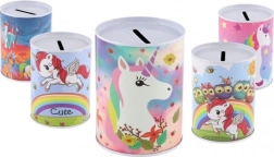 Kovinska hranilnik z motivom samoroga