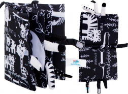 Mehka kontrastna senzorična knjižica z živalskimi repki safari