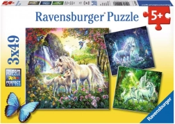 RAVENSBURGER Sestavljanka Čudoviti samorogi 3x49 kosov