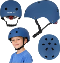 Otroška kolesarska čelada Trike Fix z LED-lučko M 55–58 cm – Temno modra