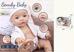 Tkanena punčka dojenček v kapici Jagoda 32 cm