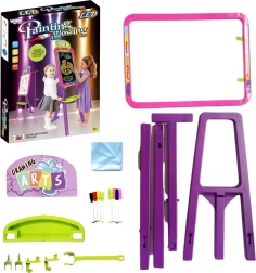 woopie otroška tabla 3v1 magnetna, suho brisna in risanje s svetlobo