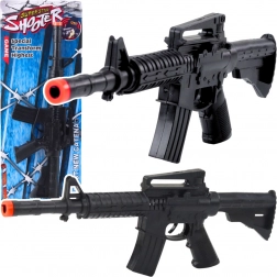 Otroška igrača – mehanska puška z zvokom strelov, črna 32 cm