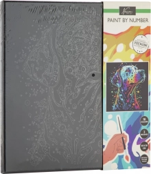 Slikanje po številkah na črno platno – pes