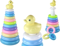 Zložljiva piramida z račko, 12 obročev (39 × 17,5 × 17,5 cm)