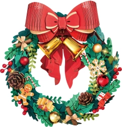 svetleč 3D leseni puzzle adventni venec ROBOTIME ROLIFE