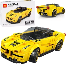 Tehnični konstrukcijski komplet športni avto rumen, 143 delov z nalepkami