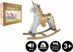 Gugalni plišasti samorog z zvokom in gibom, nosilnost 50 kg