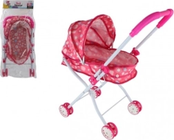 Globok otroški voziček za punčke – iz blaga, lahek in zložljiv