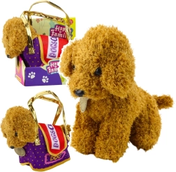 Plišasti pudelj v torbici z ježkom – svetlo rjav ljubljenček