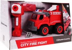 Razstavljiv gasilski tovornjak z orodjem in daljinskim upravljanjem