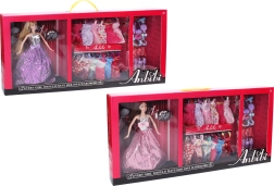 Punčka s garderobo in modnimi dodatki