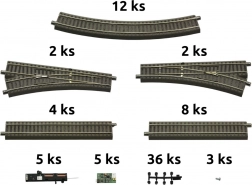 Roco geoLINE komplet tirov s podložjem in dodatki za digitalne začetne sete