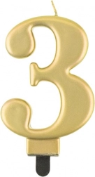 Zlata tortna svečka številka 3