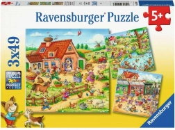 Ravensburger sestavljanka počitnice na podeželju 3×49 koščkov