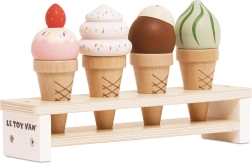 Wooden set of ice cream cones on a stand Le Toy Van