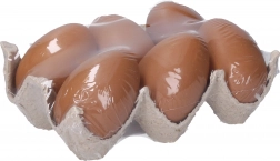 Dekorativna plasti0dna jaj0da rjava 6 cm, 6 kosov