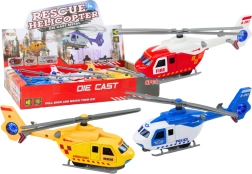 Kovinski reševalni helikopter s frikcijskim pogonom in odpirajočimi vrati