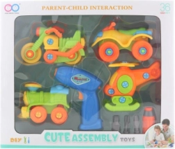 Komplet z vozili za privijačenje za otroke