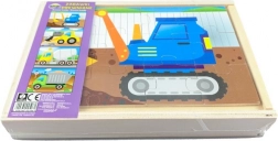 Lesene sestavljanke – gradbišče 4 avtomobilov