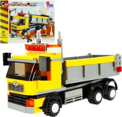 Construction Site Dump Truck Building Set with Workers