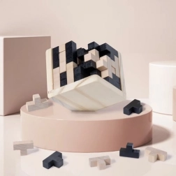 Lesena logična kocka – 3D miselni izziv za otroke in odrasle