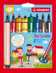 Set flomastrov STABILO Trio Scribbi, 8 kosov
