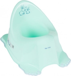 Predvajajoči otroški kahlič Bunny, mint, proti zdrsu