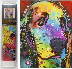 Diamantno slikanje 7D – pasji pogled 30 × 40 cm