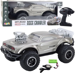 Velik RC terenski športni avto 1:8, srebrn